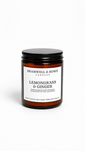 lemongrass & ginger hand poured soy wax candle black lid